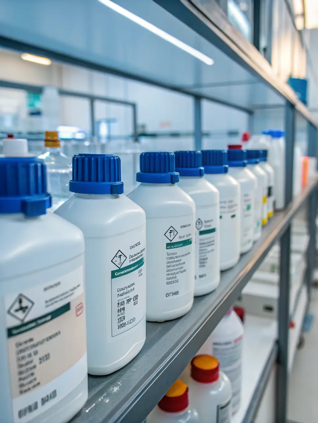 A variety of nitrous oxide bottles of different sizes neatly arranged on a shelf, showcasing the range of options available to customers.